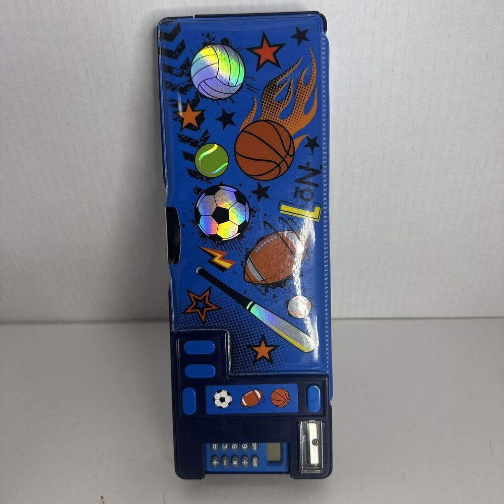 Hot Focus Dinosaur Multifunction‎ Pencil Case Box w/ Calculator Sharpener 10"L